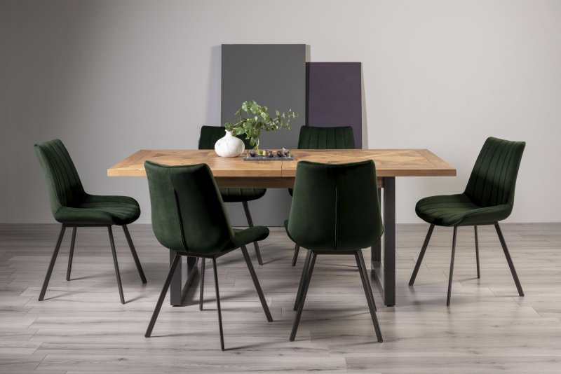 Bentley Design Invictus 6-8 Dining Table Set (Fontana Green Chairs)