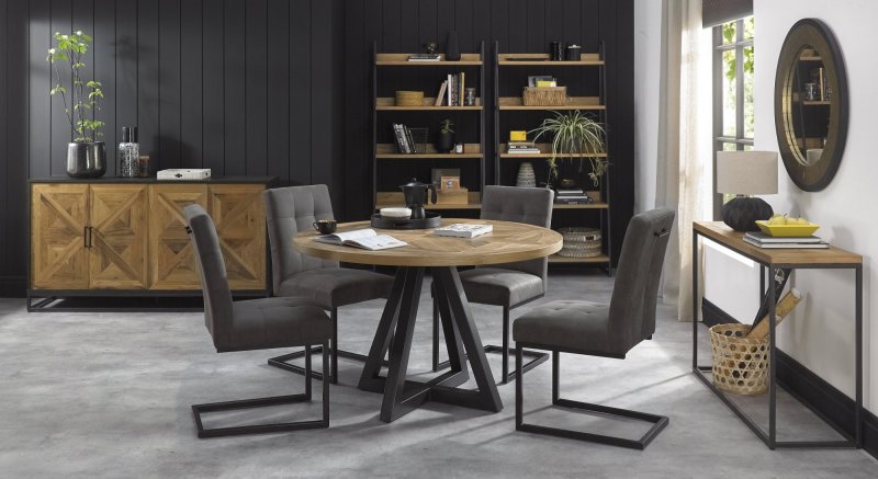 Bentley Design Invictus Circular Dining Table Set (Cantilever Chairs)