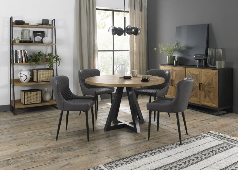 Bentley Design Invictus Circular Dining Table Set (Cezanne Chairs)