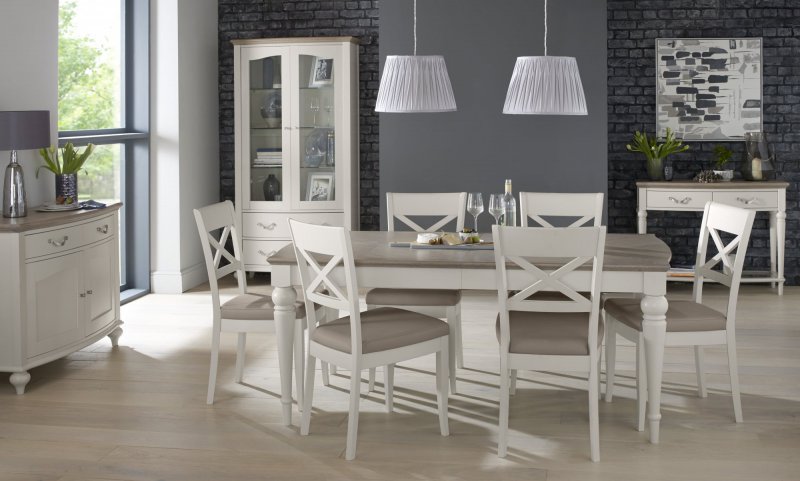 Bentley Design Meredith 6-8 Extending Table Set (Cross Chairs)