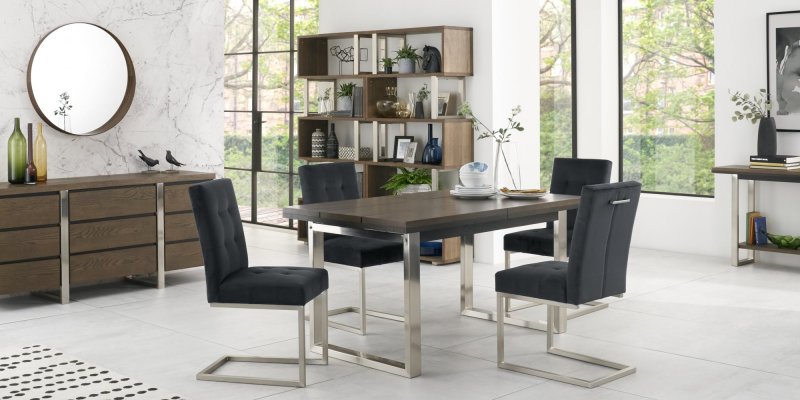 Bentley Design Trevino 4-6 Dining Table Set (Cantilever Grey)