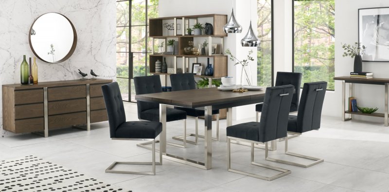 Bentley Design Trevino 6-8 Dining Table Set (Cantilever Grey)