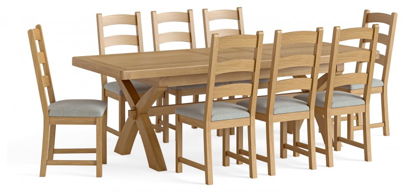 Newmarket Cross Leg Extending Dining Table (Chairs)