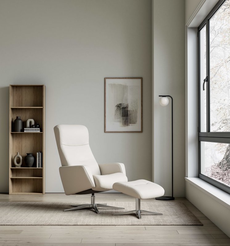 Sydney 2100 Manual Integrated Recliner Swivel Chair & Footstool