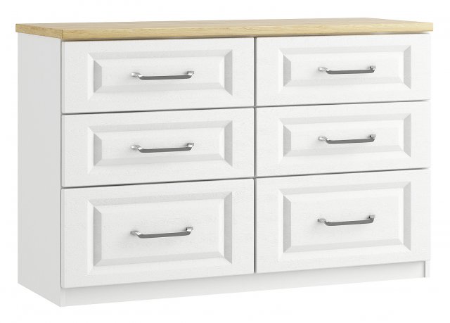 Sian White 6 Drawer Twin Chest