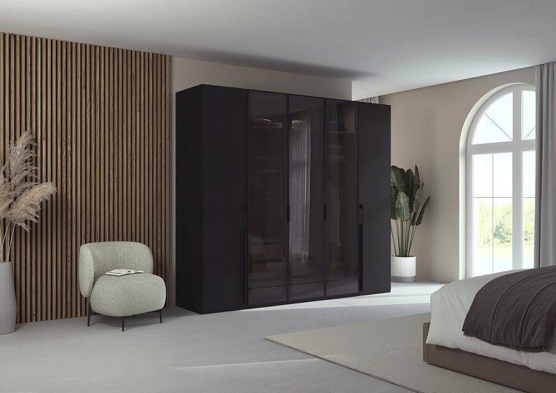 Sabrina Shine 5 Door 3 Glass Wardrobe