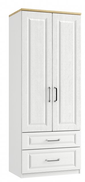 Sian White Double Tall 2 Drawer Gents Robe