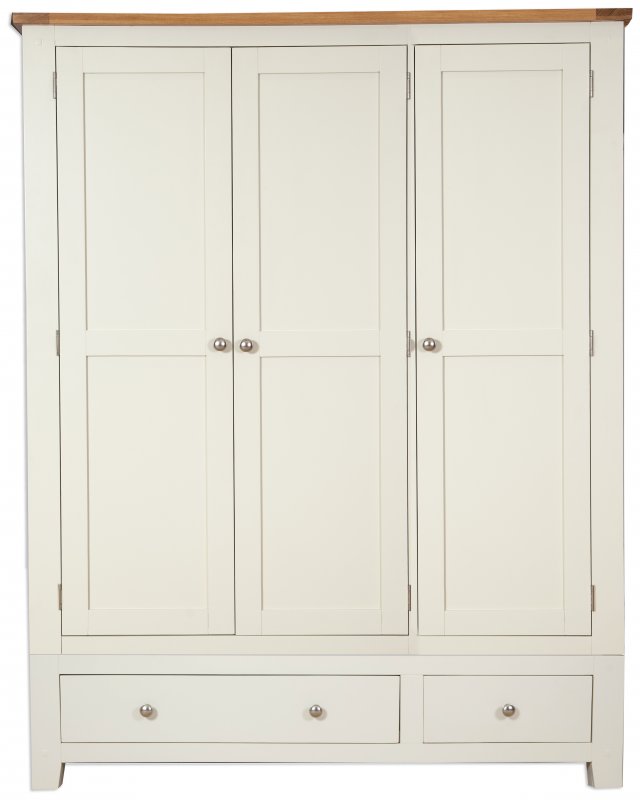 Beachcroft Beachcroft Cream- 3 Door 2 Drawer Wardrobe