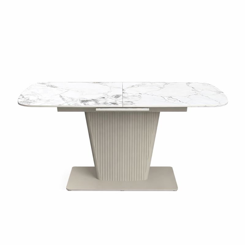 Cora White Ceramic Extending Dining Table