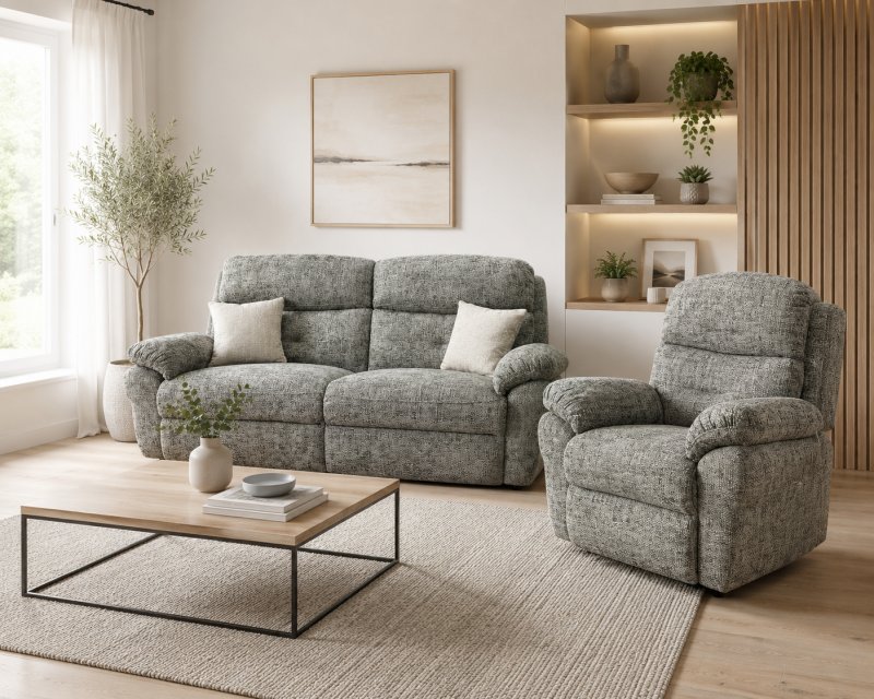 Luxembourg 3 Seater Power Recliner & Static Arm Chair