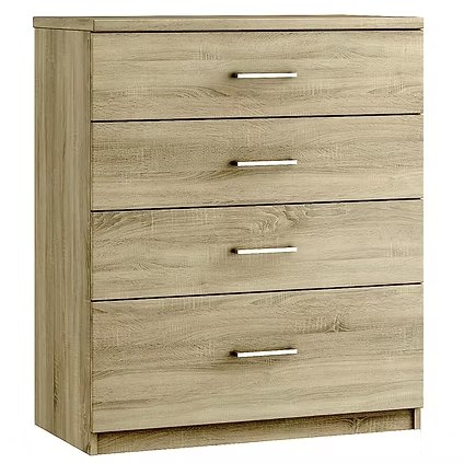 Montreal 4 Drawer Chest (With One Deep Drawer)