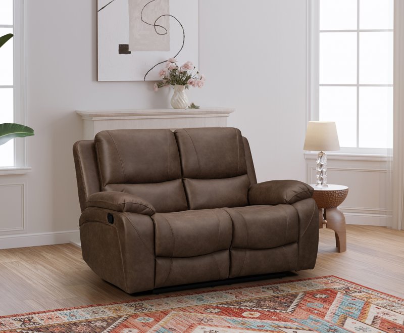 India 2 Seater Manual Recliner in Chocolate