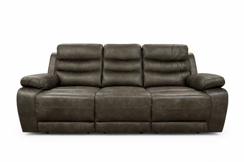 Maddison 3 Seater Manual Recliner in Charcoal Grey