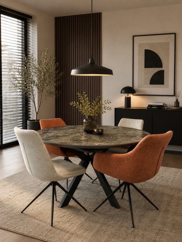 Gail 1.2-1.6m Extending Dining Table & 4 Brynn Chairs