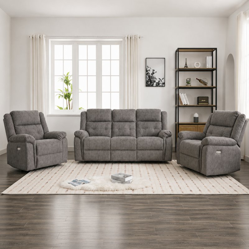 Venice 3 Seater Power Recliner & 2 Power Recliner Chairs