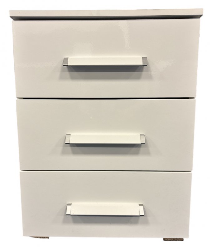 Evelyn 3 Drawer Bedside in White