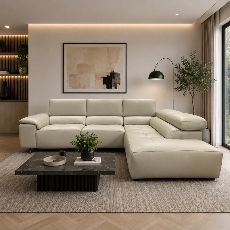 Bethany Corner Chaise in Cream