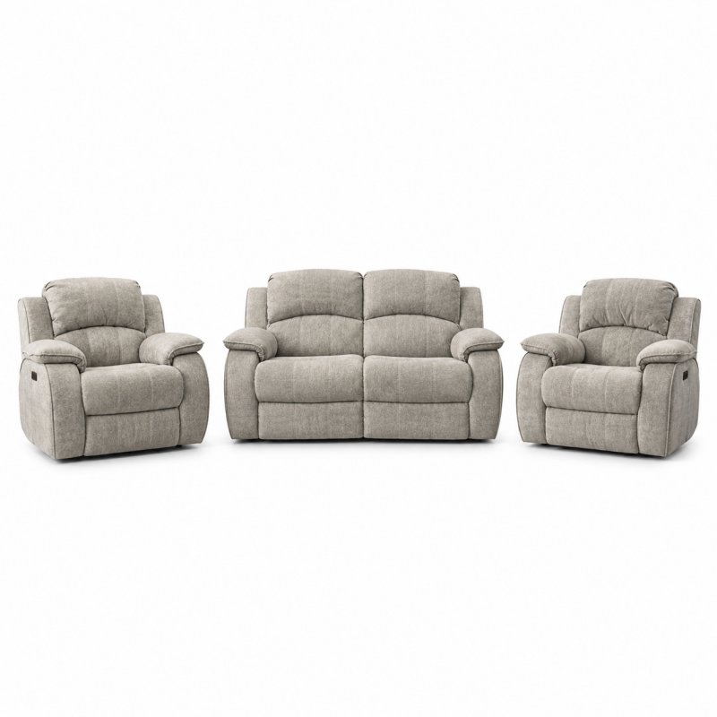 Mia 2 Seater Power Recliner & 2 Power Recliner Arm Chairs