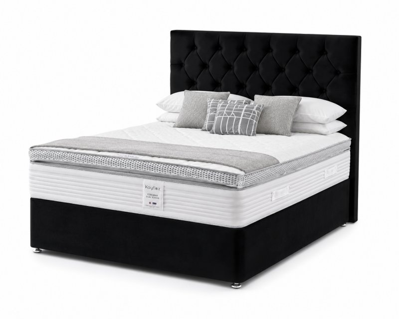 4ft 6 Kayflex Dual Season Mattress with 2 Drawer Divan & Headboard