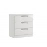 Miley High Gloss 3 Drawer Midi Chest