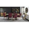 Bentley Design Invictus 6-8 Dining Table Set (Crimson Velvet Chairs)