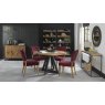 Bentley Design Invictus Circular Dining Table Set (Upholstered Crimson Chairs)