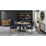 Bentley Design Invictus Circular Dining Table Set (Upholstered Blue Chairs)