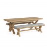 Newmarket Cross Leg Extending Dining Table (Benches)