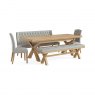 Newmarket Cross Leg Extending Dining Table (Benches)