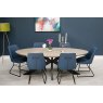 Miranda Oval Table 2.2m with 6 Blue Crystal Chairs