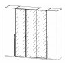 Sabrina Shine 5 Door 3 Glass Wardrobe