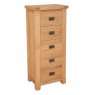 Beachcroft Beachcroft Light Oak 5 Drawer Tall Chest