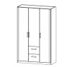 Racquel 3 Door 2 Drawer Wardrobe