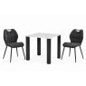 Candice Dining Table with 2 Ada Charcoal Chairs