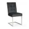 Bentley Design Tivoli Upholstered Cantilever Chair Dark Gun Metal Velvet