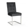 Bentley Design Trevino Upholstered Cantilever Dark Gun Metal Velvet Chair