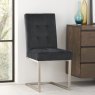 Bentley Design Trevino Upholstered Cantilever Dark Gun Metal Velvet Chair