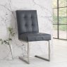 Bentley Design Trevino Upholstered Cantilever Mottled Black Faux Leather Chair